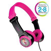 JLAB JBuddies Folding Kids Wired Headphones | Toddler Headphones | Noise Isolation | Kids Safe |Volume Limiting Headphones | Headphones for Children | Black/Pink