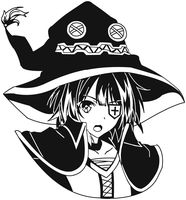 Konosuba - Megumin Anime Decal Sticker for Car/Truck/Phone/Laptop (6.0" x 5.5") (Black)
