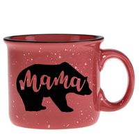 Cute Girly Coffee Mug for Mom, Women - Mama Bear - Coral - Unique Fun Gifts for Her, Wife, Mom, Under $20 -Novelty Coffee Cups & Mugs with Quotes, 14 oz