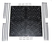 Universal, Adjustable Mounting Bracket Kit with Cable Organizer for Flat Panel TV, Under Desk Wire Management, Hiding Cords & More | 4-Pack (4, Black)