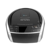 RIPTUNES Stereo Boombox, Portable MP3 CD Player, Bluetooth, Radio FM, Digital LED Display, USB Playback, 3.5mm AUX Input (Cable Included) and Headphone Jack, Black