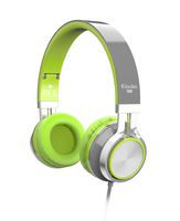 Elecder i39 Headphones with Microphone Foldable Lightweight Adjustable On Ear Headsets with 3.5mm Jack for iPad Cellphones Computer MP3/4 Kindle Airplane School Green/Gray