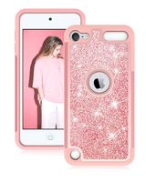 Dailylux iPod Touch 6 Case,iPod Touch 7 Case,iPod Touch 5 Cases,Glitter Bling Girls Women Dual Layer Heavy Duty Impact Protective Phone Case for Apple iPod Touch 5/6/7th Generation,Rose Gold