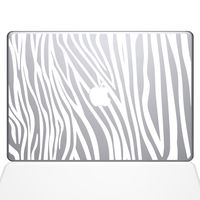 The Decal Guru 2046-MAC-15P-W Zebra Stripes Decal Vinyl Sticker, White, 15" MacBook Pro (2015 & Older)