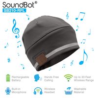 SoundBot¨ SB210 HD Stereo Bluetooth 4.1 Wireless Smart Beanie Headset Musical Knit Headphone Speaker Hat Speakerphone Cap,Built-in Mic (Reflective Grey)