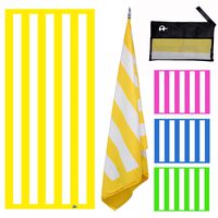 Elite Trend Microfiber Beach Towel for Travel:Oversized XL 78 x 35, 63x63,71x31Inch Quick Drying, Lightweight, Fast Dry Shower & Body Towels, Sand Free, Perfect (Cabana 1YEL, EXTRA LARGE (78X35-INCH))