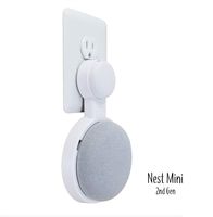 The Mini Genie for Google Nest Mini (2nd Gen) | Multi-Pack Disc. | Lowest Profile | No Ugly Bulk | Vertical or Horizontal | Outlet Wall Mount Hanger Stand (White, 1-Pack)