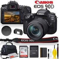 Canon EOS 90D DSLR Camera with 18-135mm Lens with Padded Case, Memory Card, and More - Starter Bundle Set -(International Model)