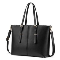 LOVEVOOK Laptop Bag for Women, Soft Leather Computer Bag, Lightweight Tote Purse, Teacher/Attorney's Choice, Black