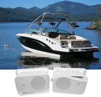 Pair Rockville HP4S 4" Marine Box Speakers with Swivel Bracket for Boats
