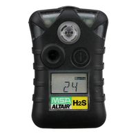 MSA 10092521 ALTAIR Single Gas Detector, Hydrogen Sulfide (H2S), Low Alarm 10 PPM, High Alarm 15 PPM