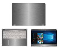 decalrus - Protective Decal for Asus Q505UA 2-in-1 (15.6" Screen) Laptop Titanium Texture Brushed Aluminum Skin case Cover wrap BAausQ505UATitanium