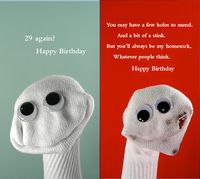 Quiplip Sock Em's Birthday 6) Greeting Cards