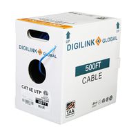 Cat6e Riser (CMR) 500FT, UTP 24AWG Solid, Bare Copper, 600MHz, ETL Listed, Bulk Ethernet Cable, Blue by Digilink Global