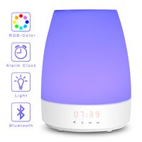 Wake Up Light-Sunrise Digital Alarm Clock, Bedroom Light Therapy-Snooze Function for Heavy Sleeper, Kids, 3 Night Light Brightness & 8 RGB Colors, 7 Nature Sounds & Bluetooth Speaker, Touch Control