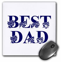 3dRose LLC 8 x 8 x 0.25 Inches Best Dad with Flag Text Mouse Pad (mp_17268_1)
