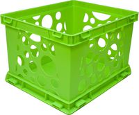 Storex Large Storage and Transport File Crate, 17.25 x 14.25 x 10.5 Inches, Neon Green (STX61581U01C)