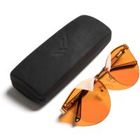 Blue Light Blocking Glasses - Regular Rimless Computer Glasses for Better Night Sleep - Filter Artificial Blue Screen Light - Anti Eye Strain Amber Lenses - Eyeglasses for Men and Women - by THL Sleep