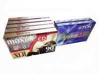 Maxell XLII 90 Audio Cassette Tape -5-Pack and TDK SA 90 -2- Pack Bundle