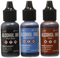 Ranger Adirondack Alcohol Ink 1/2-Ounce 3/Pkg, Miners Lantern, Rust/Stonewash/Pitch Blk (AAI-20721)