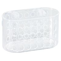 Bath Bliss Suction Cup Bath Caddy Basket, Soap and Razor Holder for Shower, Clear