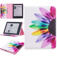 GNT Case for All-New Kindle E-reader (8th Generation 2016), Premium PU Leather Wallet Flip Stand Case Cover for Amazon All-New Kindle (6 inch Display, 8th Gen 2016 Release)(Sunflower)