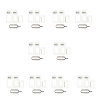(10 Pack) New Nano Sim Adapter and Micro Sim Adapter and Nano to Micro Adapter with Sim Eject Pin Needle - White
