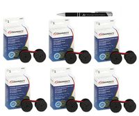 Value Bundle 6 Pack Dataproducts R3027 Two-Spool Universal Calculator Ribbon (C-Wind), Nylon Includes AdvantageOP Gunmetal Retractable Pen