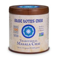 Blue Lotus Chai - Traditional Masala Chai - Makes 100 Cups - 3 Ounce Masala Spiced Chai Powder with Organic Spices - Instant Indian Tea No Steeping - No Gluten