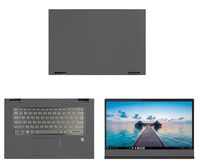 decalrus - Protective Decal for Lenovo Yoga 730 15 (15.6" Screen) Laptop Grey Carbon Fiber Skin case Cover wrap CFlenovoYoga730_15Grey