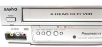 Sanyo DVW-7200 DVD/VCR Video Cassette Recorder Combo, 4-Head Hi-Fi VCR Stereo Video Cassette Recorder VHS Player w/ Dolby Digital, Progressive Scan, Compact Disc Digital Audio