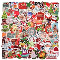 100 Pieces Vinyl Waterproof Stickers,Christmas Theme Stickers for Windows, Bedroom, Wall Decals,Laptop, Luggage, Mirror, Laptop, notebooks, Luggage, Skateboard, Bicycle, car, Guitar, Keyboard
