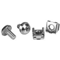 StarTech.com Rack Screws - 20 Pack - Installation Tool - 12 mm M6 Screws - M6 Nuts - Cabinet Mounting Screws and Cage Nuts (CABSCRWM620)