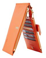 Travelambo Womens Walllet RFID Blocking Bifold Multi Card Case Wallet with Zipper Pocket (synethic leather orange)
