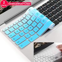 [2 pcs]keyboard cover skin for dell chromebook 3380 keyboard cover 13.3 inch,Dell Chromebook 3120 XDGJH,Dell Chromebook 3180/3189/3181/5190,dell chromebook keyboard cover 11.6 inch(GradualBlue+clear)