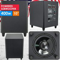 Gravity 10" Down Fire Active Powered Subwoofer Home Theater Surround Sound 400W