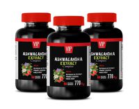 Fertility Supplements for Men - ASHWAGANDHA Extract Complex with Astragalus PANAX Ginseng MACA Root - eleutherococcus senticosus Extract - 3 Bottles 180 Vegetable Capsules