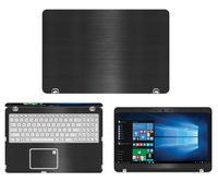 decalrus - Protective Decal for Asus Q504UA 2-in-1 (15.6" Screen) Laptop Black Texture Brushed Aluminum Skin case Cover wrap BAasusQ504UA_15Back