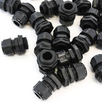 50 Cable Glands - 6mm-12mm PG13.5 Plastic Waterproof Adjustable Lock Nut Cable Connectors Joints with Gaskets