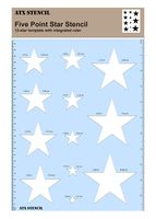 Star Stencil Template, Made of Hard Plastic, Built in Ruler, Great for Flags and Various Craft Projects