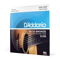 D'Addario EJ36 12-String Bronze Acoustic Guitar Strings, Light, 10-47