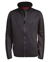 Nautica Boys' Big School Uniform Full-Zip Fleece Jacket, Black Marble, X-Large-18/20
