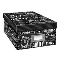 2PO Heavy-Duty Photo/Video Storage Box, Chalkboad Happiness Design