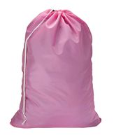 Nylon Laundry Bag - Locking Drawstring Closure and Machine Washable. These Large Bags Will Fit a Laundry Basket or Hamper and Strong Enough to Carry up to Three Loads of Clothes. (Pink)
