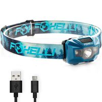 Foxelli USB Rechargeable Headlamp Flashlight - 180 Lumen, up to 40 Hours of Constant Light on a Single Charge, Bright White Led + Red Light, Compact, Easy to Use, Lightweight & Comfortable Headlight