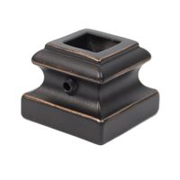 Iron Baluster Shoes - Flat Shoes with Screw - for Use with 1/2" Square Balusters - Set of 10 (Oil-Rubbed Copper)