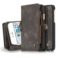 XRPow iPhone 6s Detachable Wallet Case 2In1 Multi-Functional Removable Magnetic Back Cover 11 Card Slots & 3 Cash Pocket Premium Folio Zipper Wallet Case for iPhone 6/6s 4.7" Black