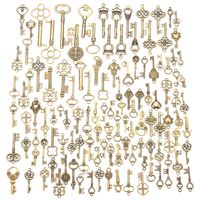 Jeteven 125pcs Vintage Skeleton Charm Key Set Necklace Bracelets Pendants Jewelry DIY Making Supplies Tree Topper Ornaments