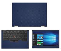 Decalrus - Protective Decal for Lenovo ThinkPad Yoga 370 (13.3" Screen) Laptop Blue Carbon Fiber Skin Skins Decal wrap CFlenovotnkpadYoga370Blue