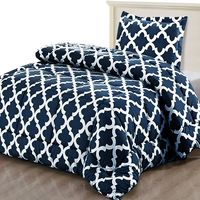 Utopia Bedding Printed Comforter Set (Twin/Twin XL, Navy) with 1 Pillow Sham - Luxurious Brushed Microfiber - Down Alternative Comforter - Soft and Comfortable - Machine Washable